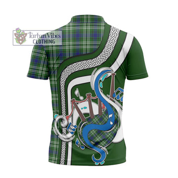 Learmonth Tartan Zipper Polo Shirt with Epic Bagpipe Style