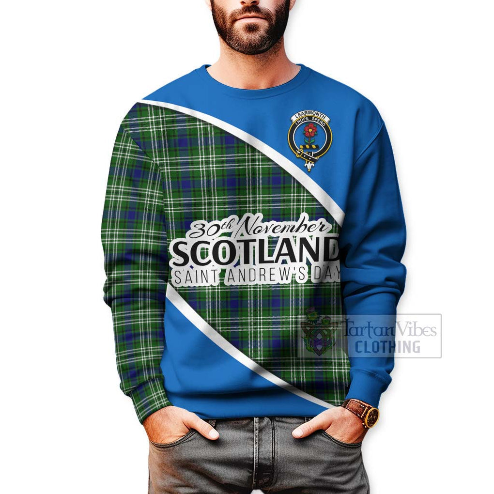 Tartan Vibes Clothing Learmonth Family Crest Tartan Sweatshirt Celebrate Saint Andrew's Day in Style