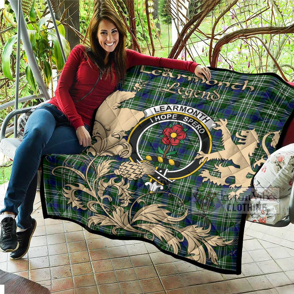 Tartan Vibes Clothing Learmonth Tartan Quilt with Family Crest and Scottish Symbol Style