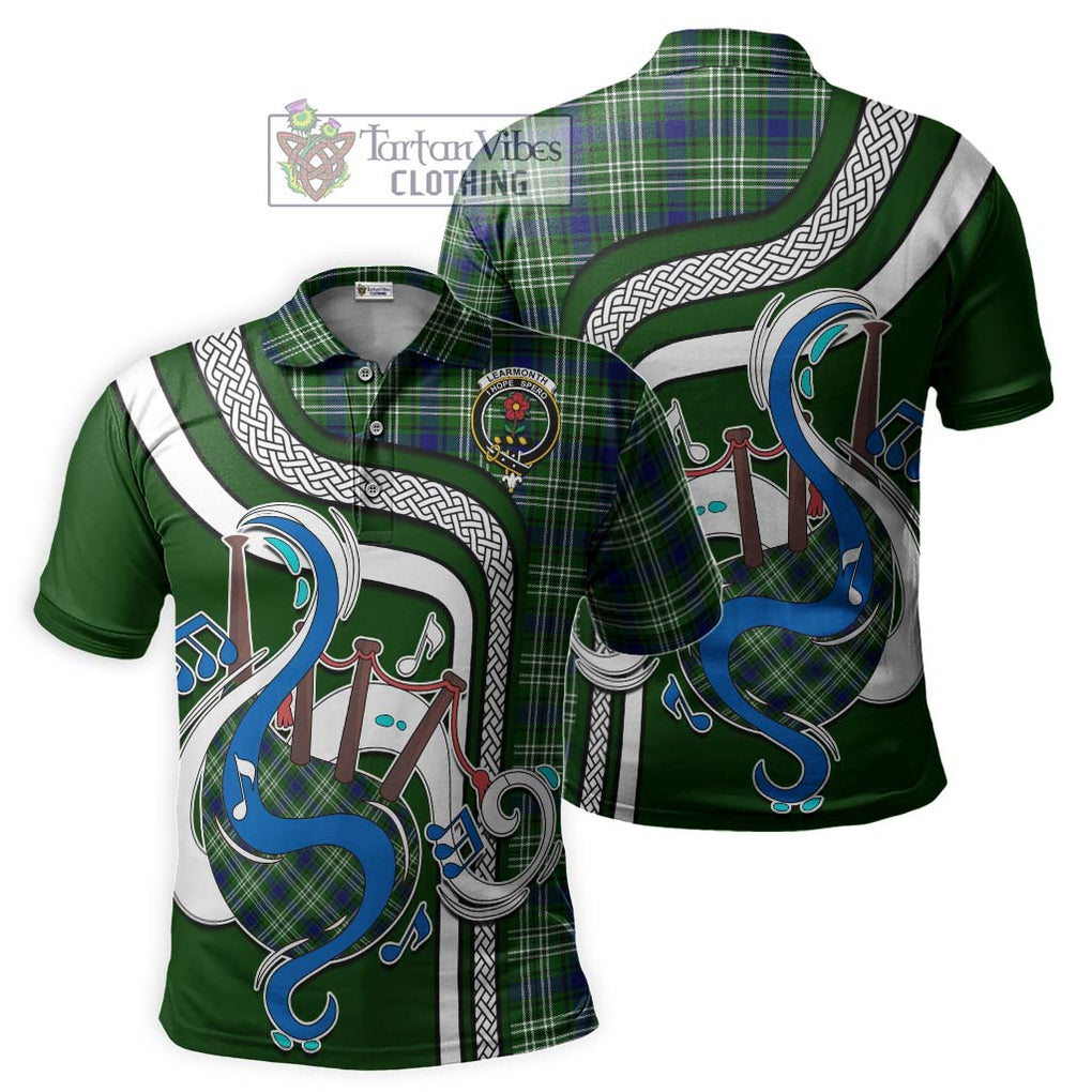 Tartan Vibes Clothing Learmonth Tartan Polo Shirt with Epic Bagpipe Style