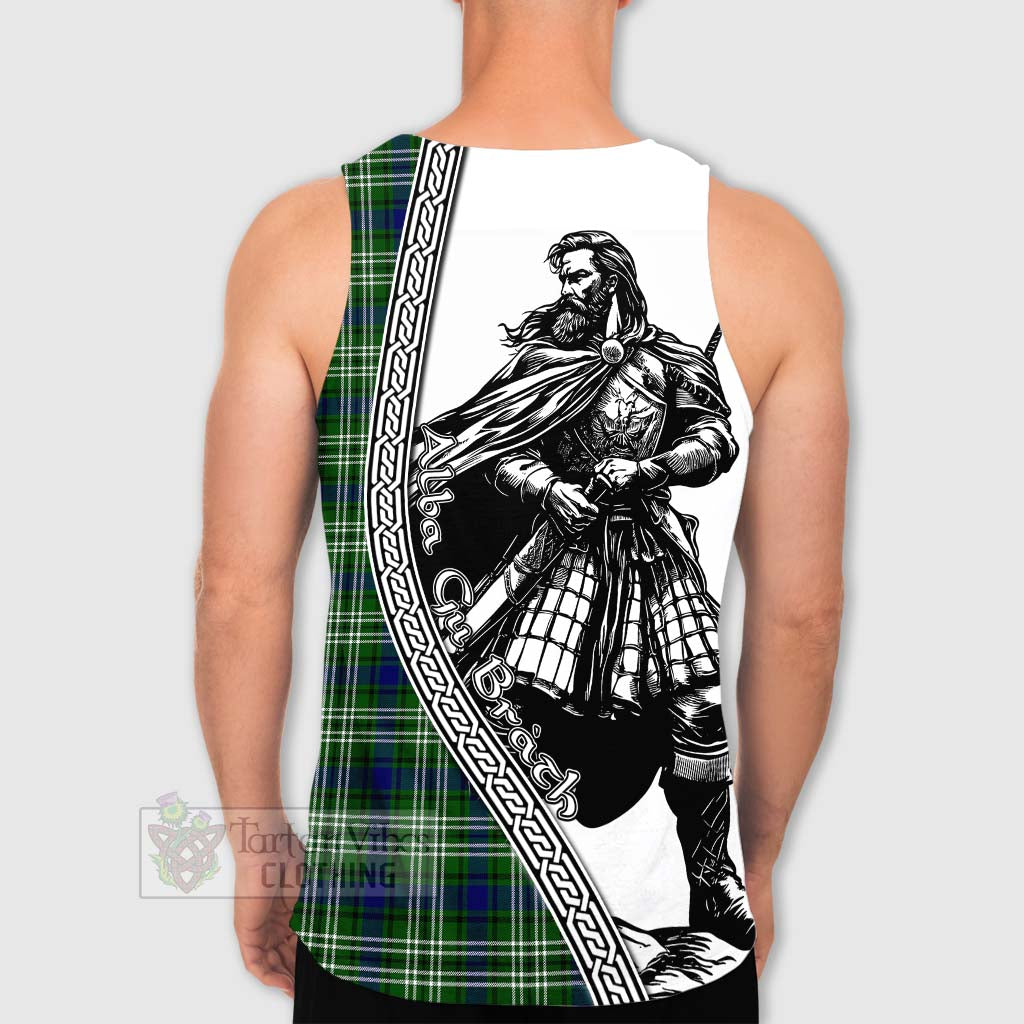 Tartan Vibes Clothing Learmonth Tartan Clan Crest Men's Tank Top with Highlander Warrior Celtic Style