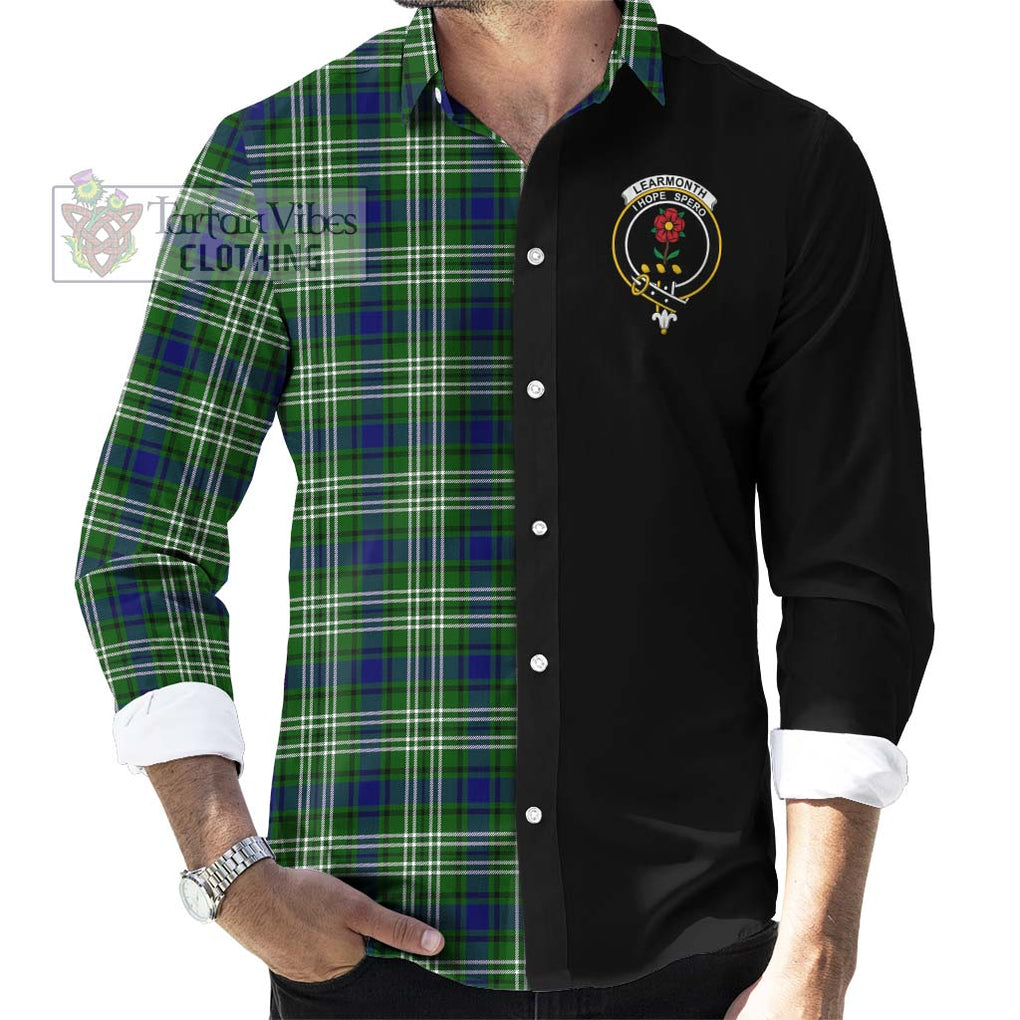 Learmonth Tartan Long Sleeve Button Shirt with Family Crest and Half Of Me Style - Tartanvibesclothing Shop