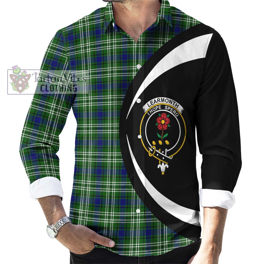 Learmonth Tartan Long Sleeve Button Up with Family Crest Circle Style - Tartan Vibes Clothing