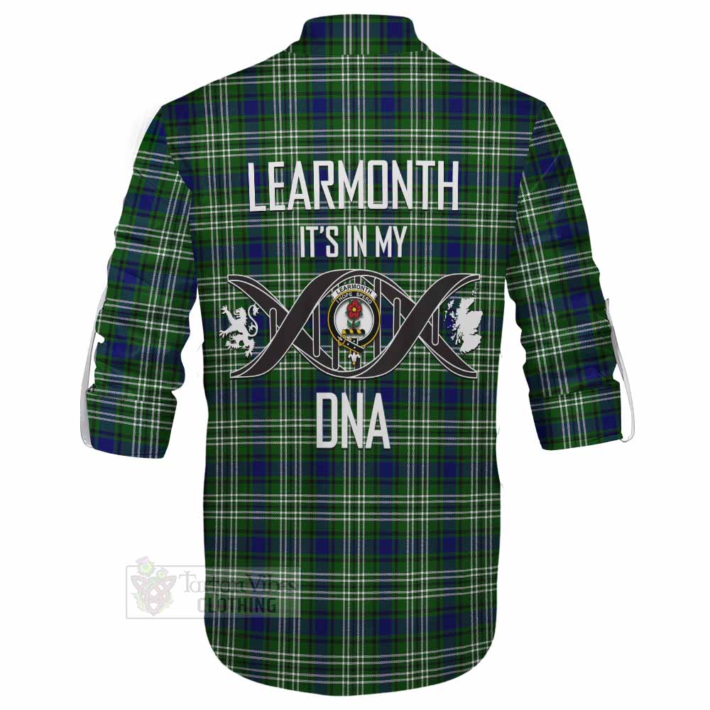 Tartan Vibes Clothing Learmonth Tartan Ghillie Kilt Shirt with Family Crest DNA In Me Style