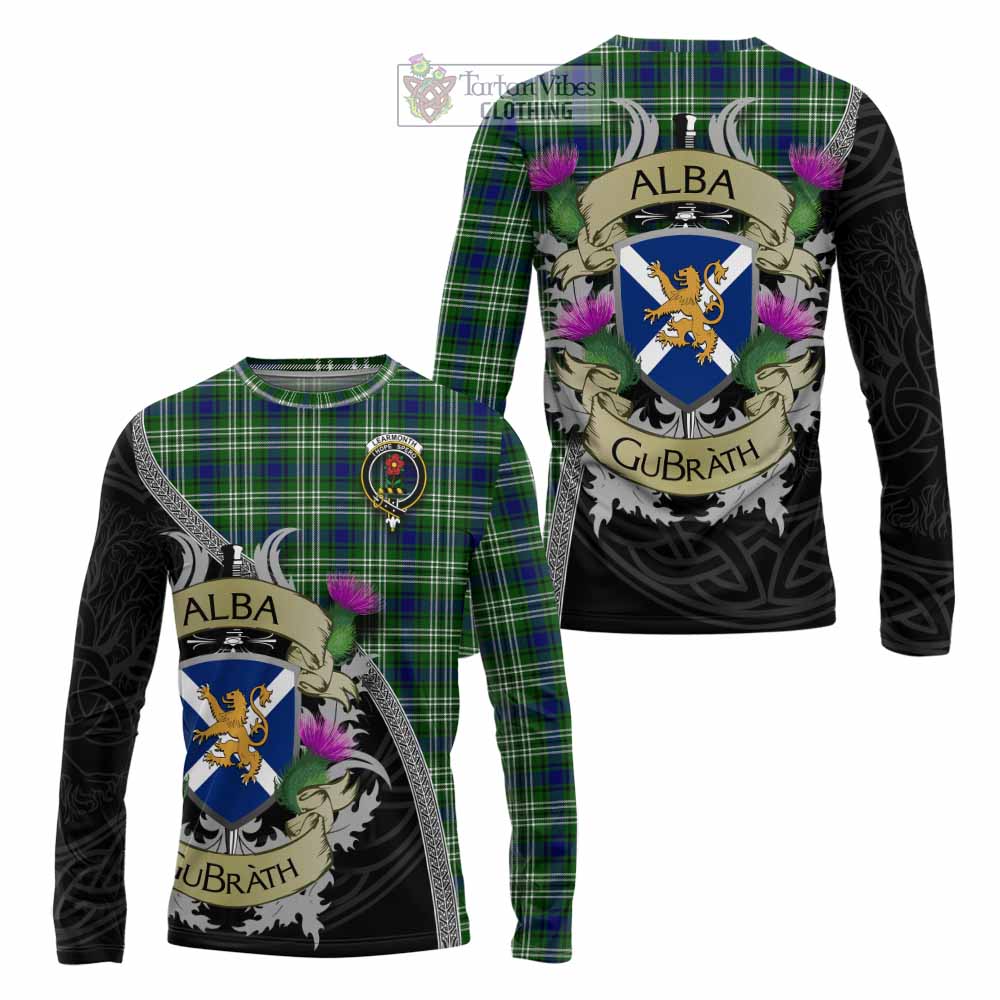 Learmonth Tartan Family Crest Long Sleeve T-Shirt Lion Rampant Royal Thistle Shield Celtic Inspired - Tartan Vibes Clothing
