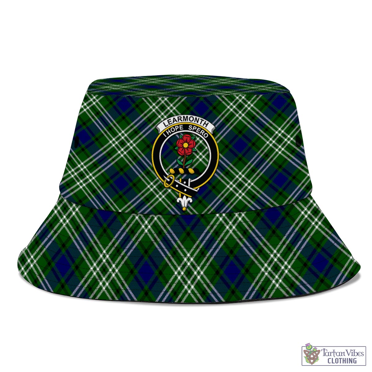 Tartan Vibes Clothing Learmonth Tartan Bucket Hat with Family Crest