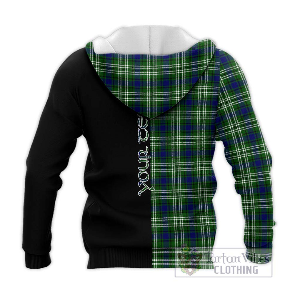 Learmonth Tartan Knitted Hoodie with Family Crest and Half Of Me Style - Tartanvibesclothing Shop