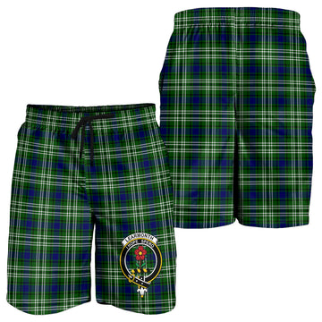 Learmonth Tartan Mens Shorts with Family Crest