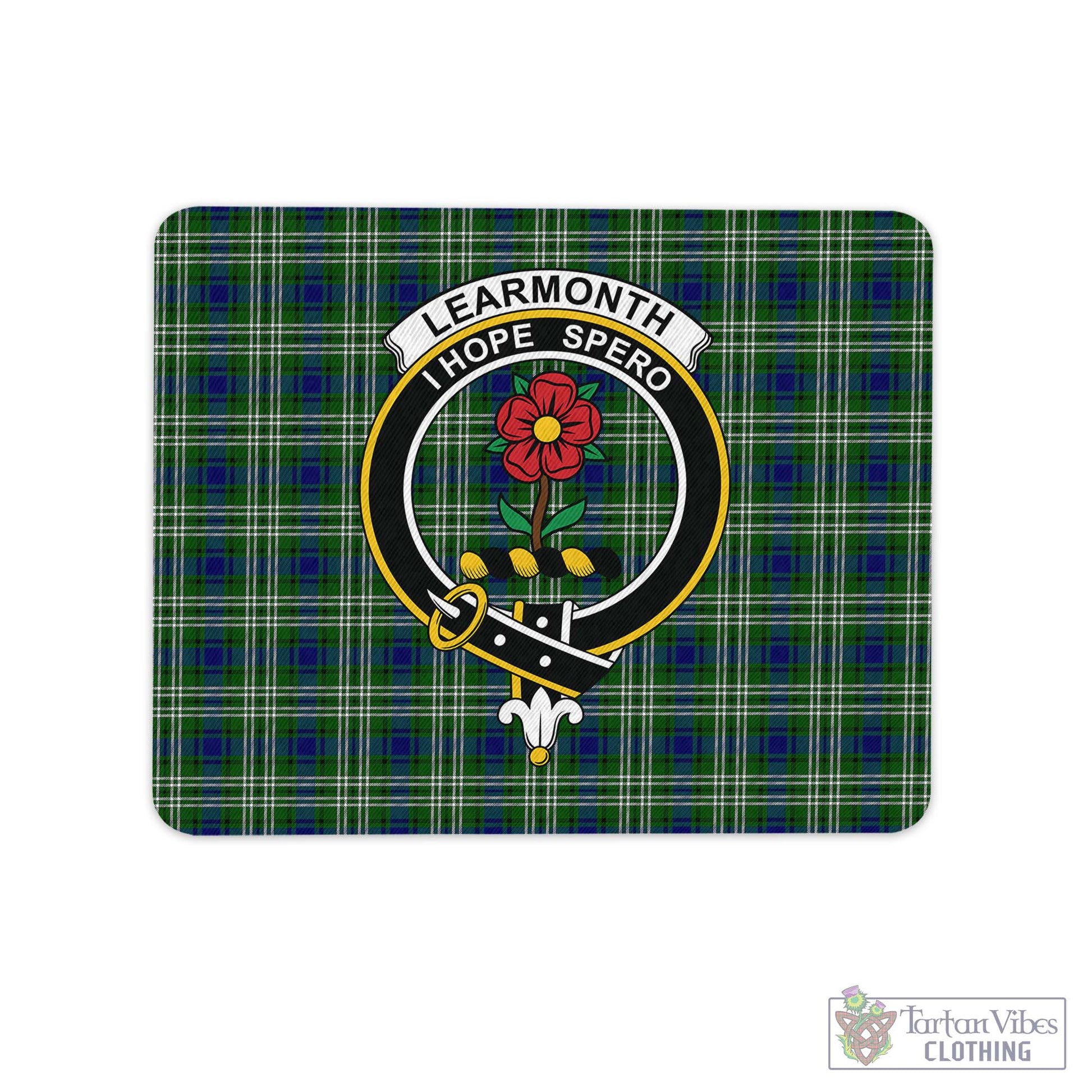 Tartan Vibes Clothing Learmonth Tartan Mouse Pad with Family Crest