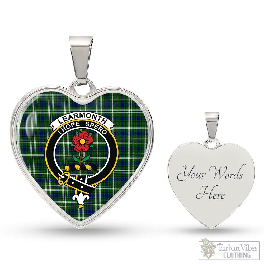 Tartan Vibes Clothing Learmonth Tartan Heart Necklace with Family Crest