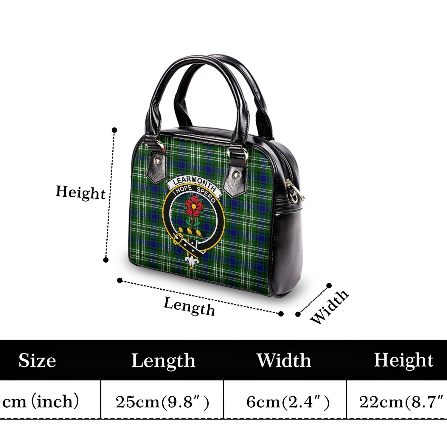 Learmonth Tartan Shoulder Handbags with Family Crest - Tartanvibesclothing