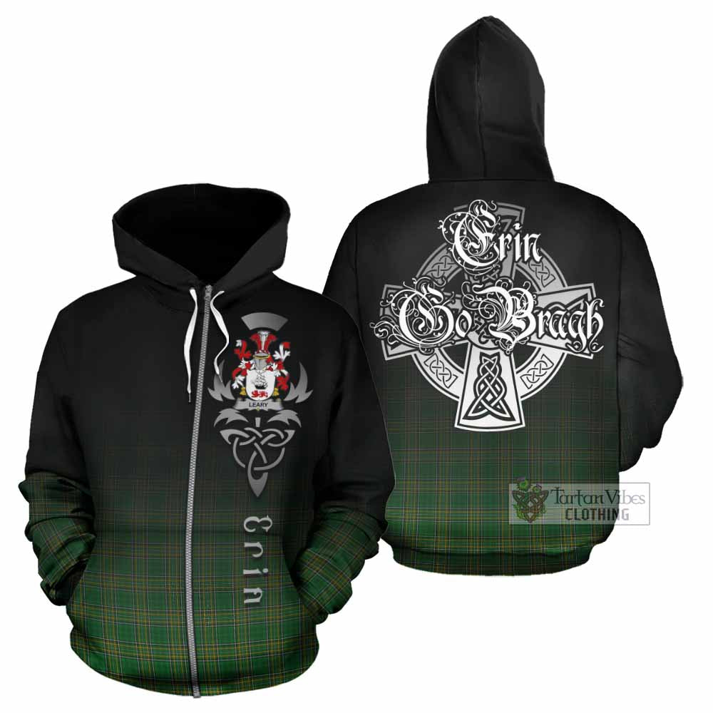 Leary Irish Clan Hoodie with Coat of Arms Erin Go Bragh Celtic Inspired Zip Hoodie - Tartan Vibes Clothing
