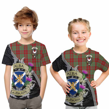 Leask Tartan Family Crest Kid T-Shirt Lion Rampant Royal Thistle Shield Celtic Inspired Youth XL Size14 - Tartan Vibes Clothing