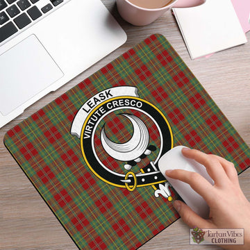 Leask Tartan Mouse Pad with Family Crest