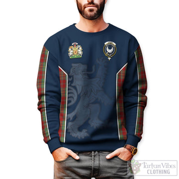 Leask Tartan Sweater with Family Crest and Lion Rampant Vibes Sport Style