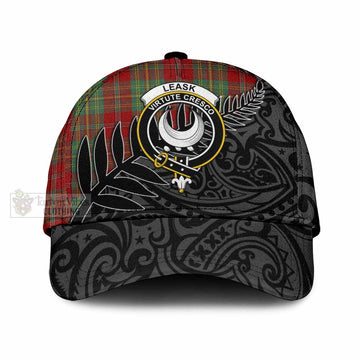 Leask Tartan Classic Cap with New Zealand Silver Fern Half Style