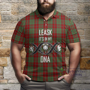 Leask Tartan Polo Shirt with Family Crest DNA In Me Style