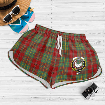 Leask Tartan Womens Shorts with Family Crest