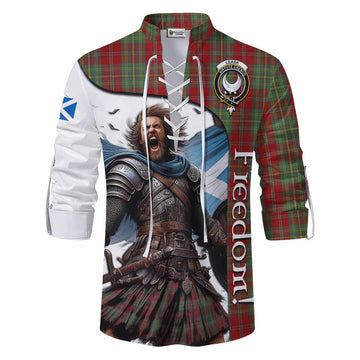 Leask Crest Tartan Ghillie Kilt Shirt Inspired by the Freedom of Scottish Warrior