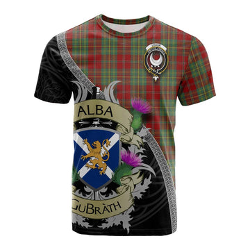 Leask Tartan Family Crest Cotton T-shirt Lion Rampant Royal Thistle Shield Celtic Inspired Kid's Shirt - Tartan Vibes Clothing
