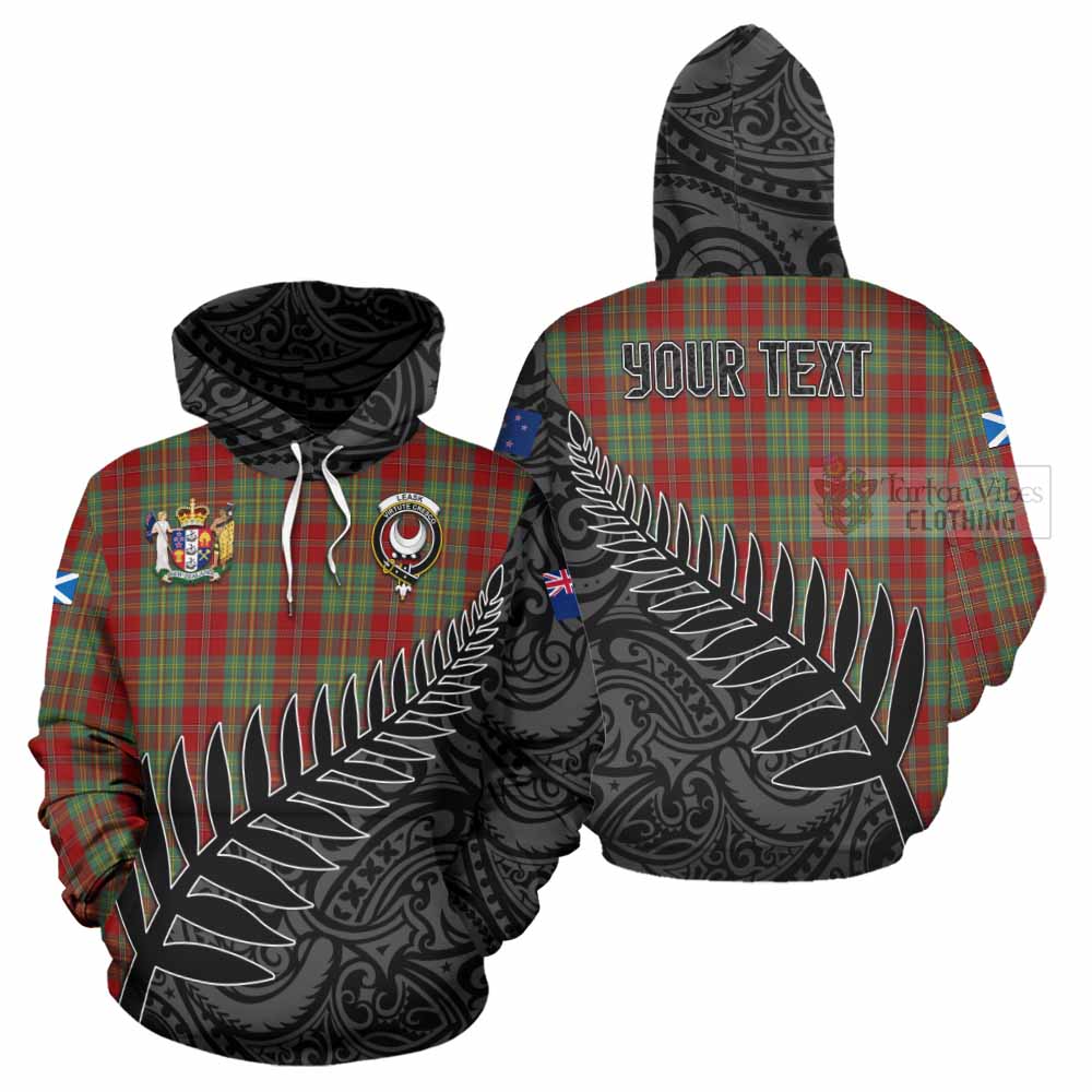 Tartan Vibes Clothing Leask Crest Tartan Hoodie with New Zealand Silver Fern Half Style