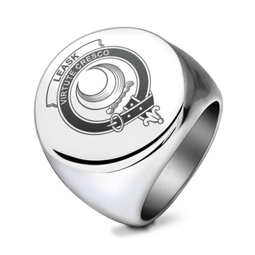 Leask Clan Crest Engraved Ring