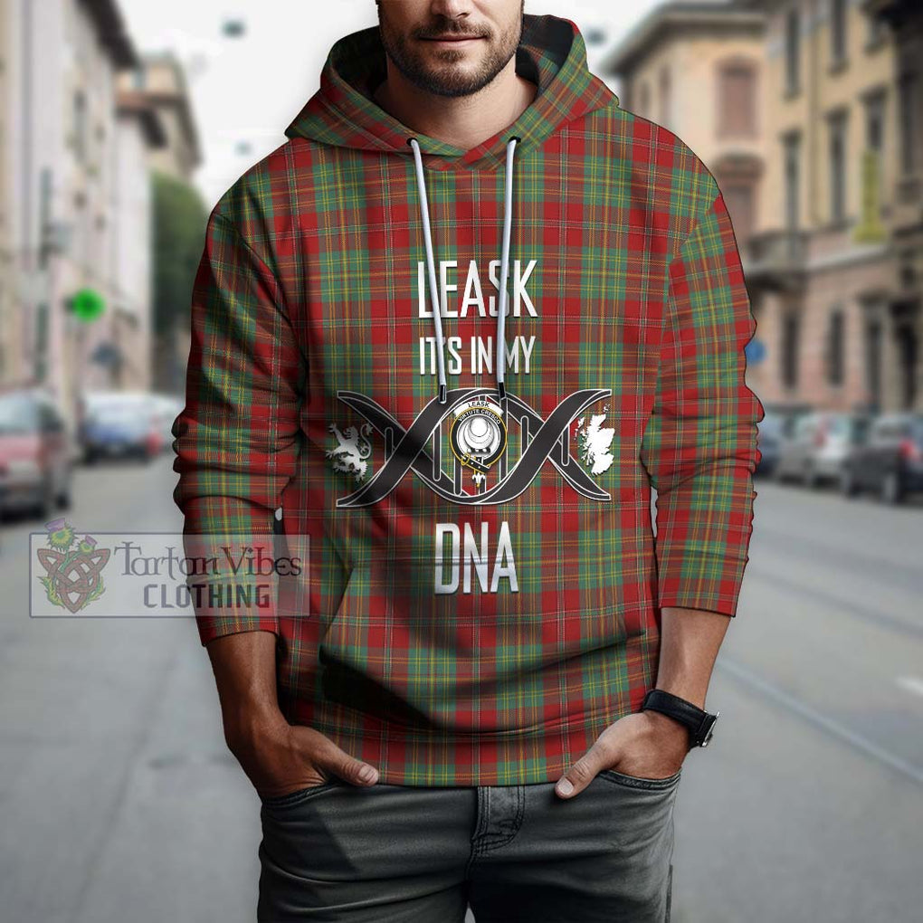 Leask Tartan Hoodie with Family Crest DNA In Me Style Pullover Hoodie - Tartanvibesclothing Shop