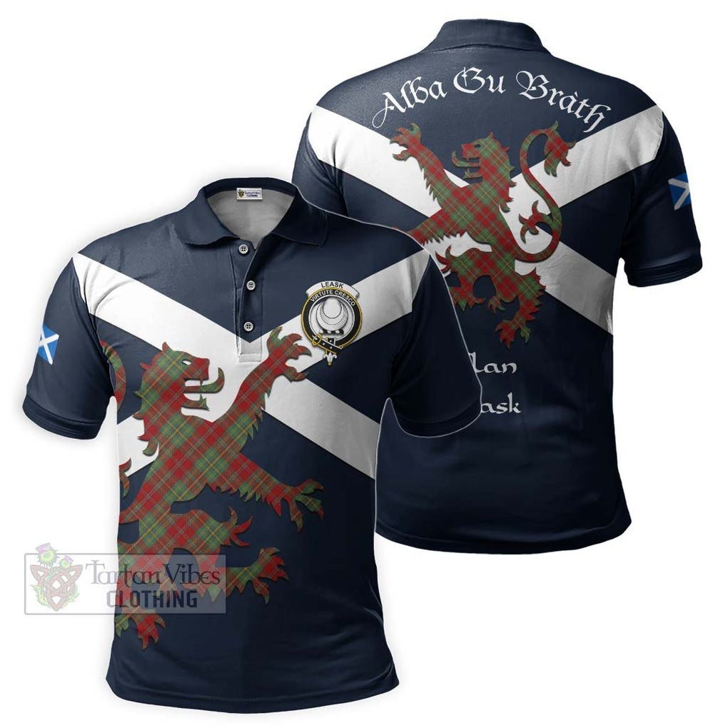 Tartan Vibes Clothing Leask Tartan Lion Rampant Polo Shirt – Proudly Display Your Heritage with Alba Gu Brath and Clan Name