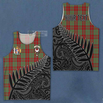 Leask Crest Tartan Men's Tank Top with New Zealand Silver Fern Half Style