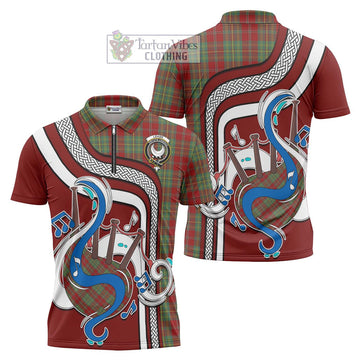 Leask Tartan Zipper Polo Shirt with Epic Bagpipe Style