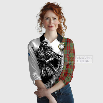 Leask Tartan Clan Crest Women's Casual Shirt with Highlander Warrior Celtic Style