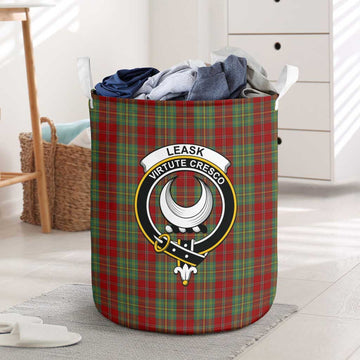 Leask Tartan Laundry Basket with Family Crest