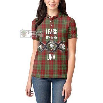 Leask Tartan Women's Polo Shirt with Family Crest DNA In Me Style