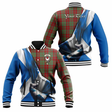 Leask Tartan Baseball Jacket with Family Crest Scotland Patriotic Style