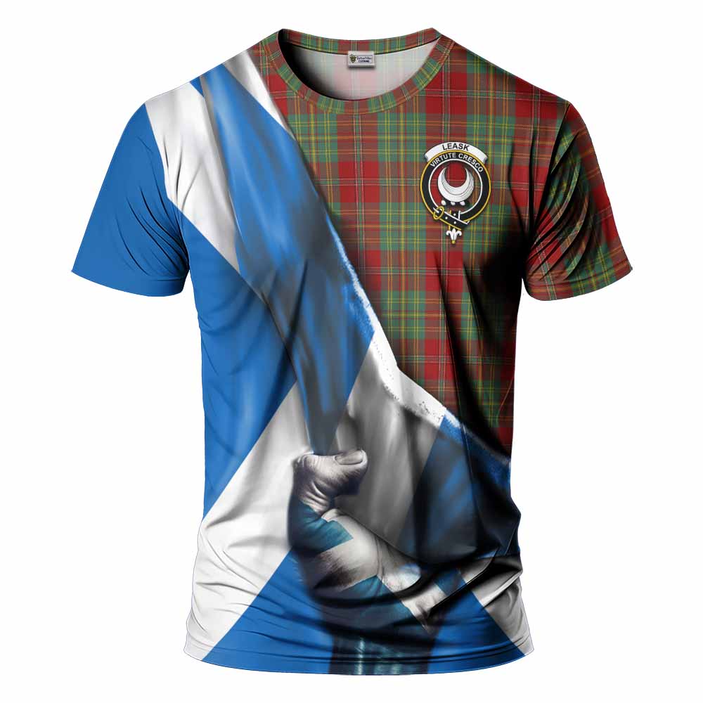 Leask Tartan T-Shirt with Family Crest Scotland Patriotic Style Kid's Shirt - Tartan Vibes Clothing