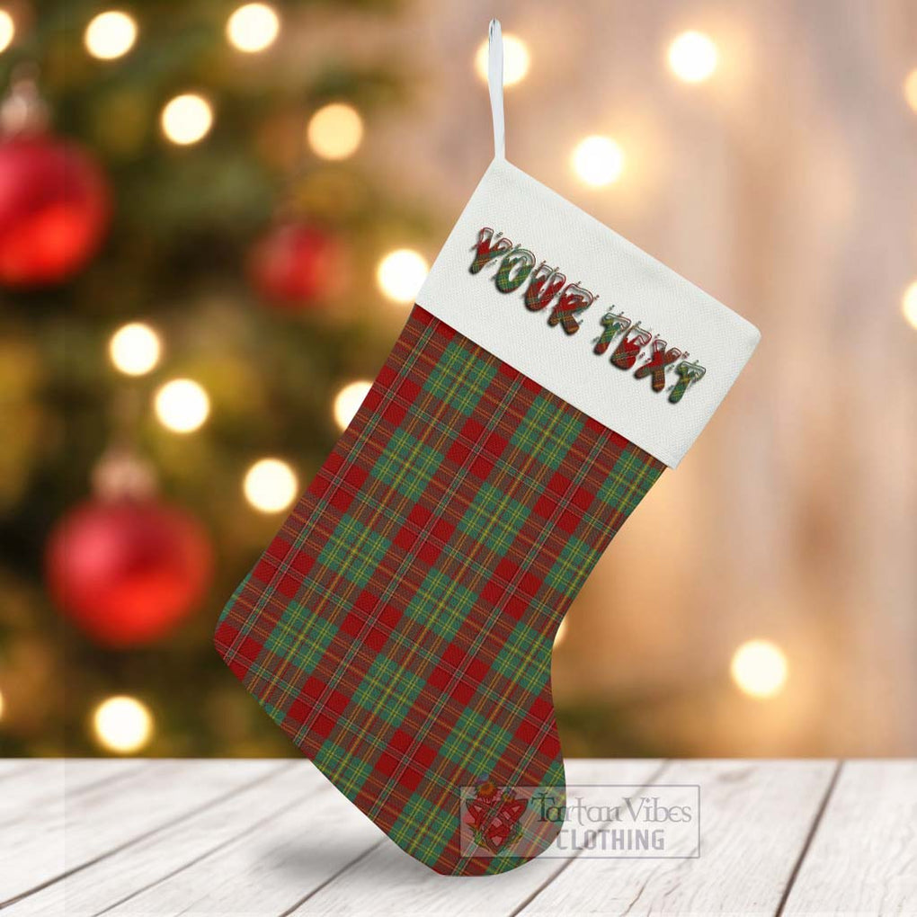 Tartan Vibes Clothing Leask Tartan Christmas Stocking with Personalized Text