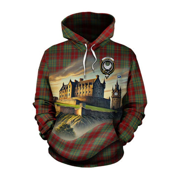 Leask Tartan Family Crest Cotton Hoodie with Scottish Ancient Castle Style Pullover Hoodie XS - Tartan Vibes Clothing