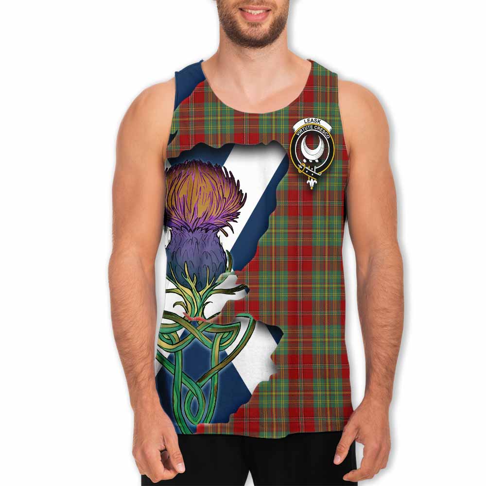 Leask Tartan Family Crest Men's Tank Top Scottish Thistle Celtic Inspired Men - Tartan Vibes Clothing