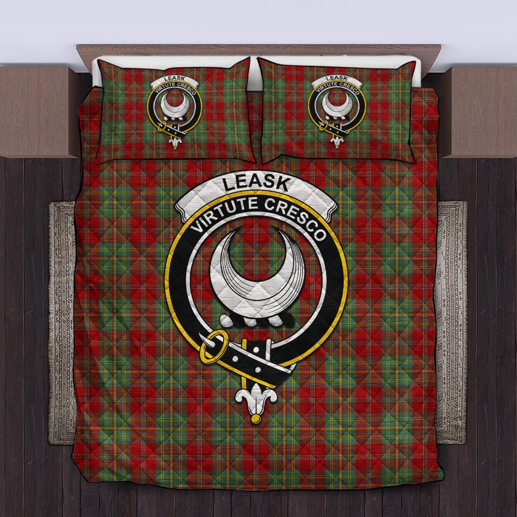 Leask Tartan Quilt Bed Set with Family Crest Twin - Tartan Vibes Clothing