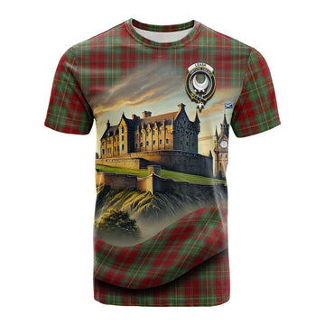 Leask Tartan Family Crest Cotton T-shirt with Scottish Ancient Castle Style Kid's Shirt - Tartan Vibes Clothing