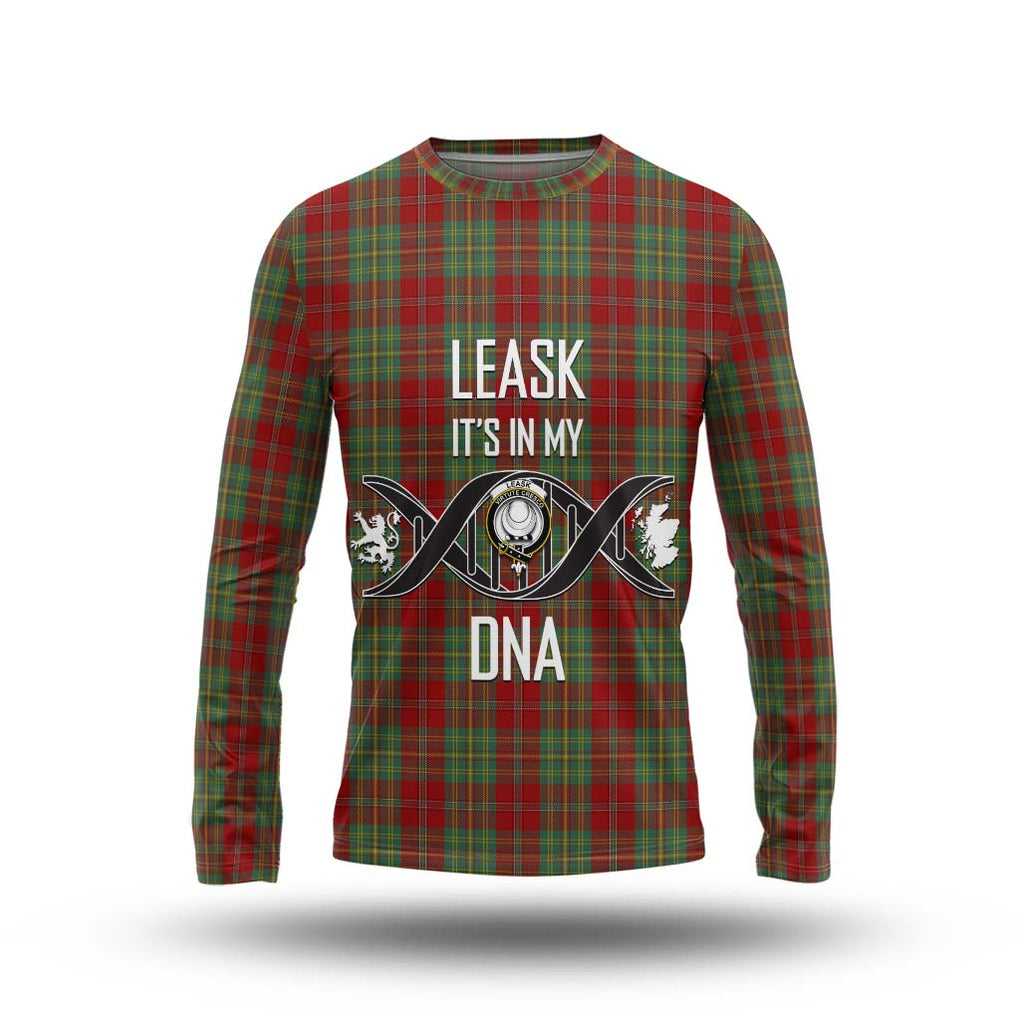 Leask Tartan Long Sleeve T-Shirt with Family Crest DNA In Me Style Unisex - Tartanvibesclothing Shop