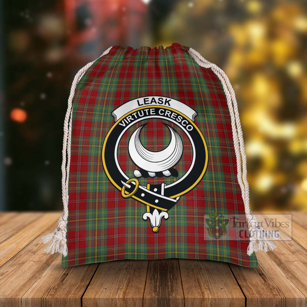 Tartan Vibes Clothing Leask Tartan Christmas Santa's Bag with Family Crest