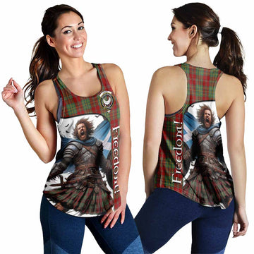 Leask Crest Tartan Women's Racerback Tanks Inspired by the Freedom of Scottish Warrior