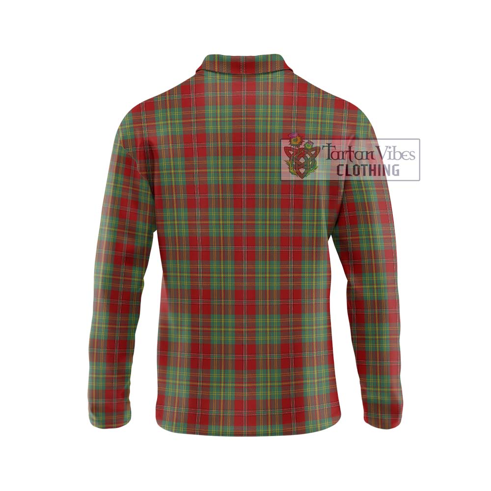 Leask Tartan Long Sleeve Polo Shirt with Family Crest DNA In Me Style - Tartanvibesclothing Shop