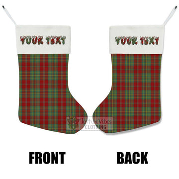 Leask Tartan Christmas Stocking with Personalized Text