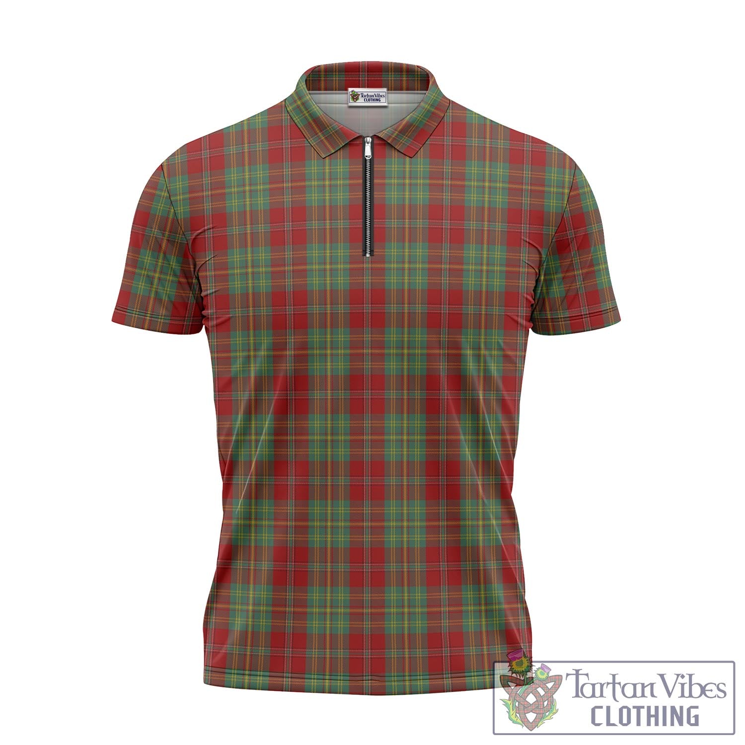 Tartan Vibes Clothing Leask Tartan Zipper Polo Shirt