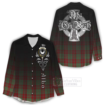 Leask Tartan Women's Casual Shirt Featuring Alba Gu Brath Family Crest Celtic Inspired