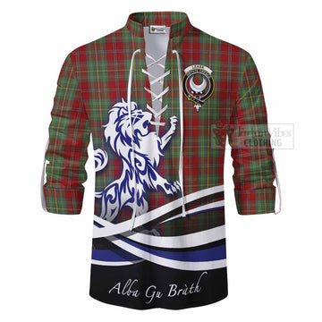 Leask Tartan Ghillie Kilt Shirt with Alba Gu Brath Regal Lion Emblem