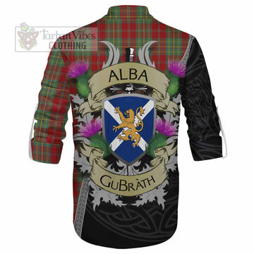 Leask Tartan Family Crest Ghillie Kilt Shirt Lion Rampant Royal Thistle Shield Celtic Inspired - Tartan Vibes Clothing