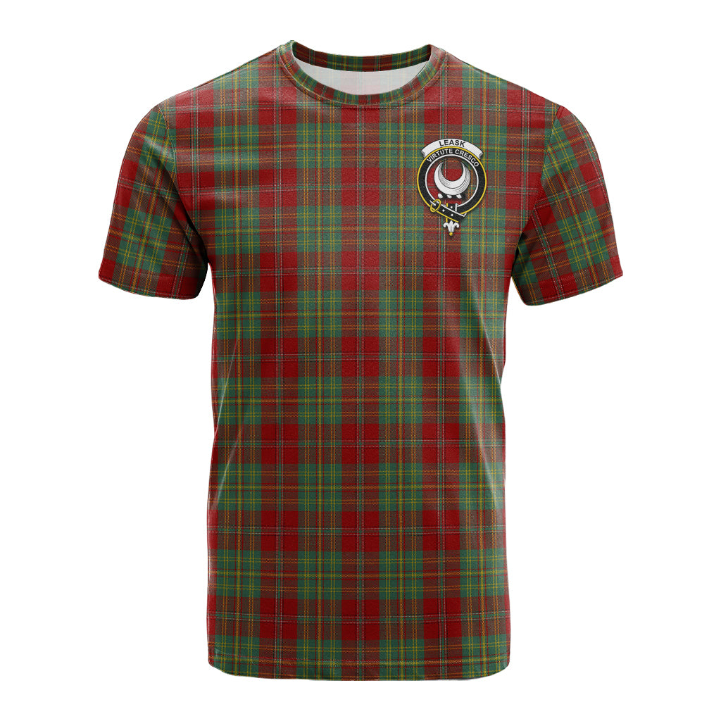 Leask Tartan T-Shirt with Family Crest - Tartan Vibes Clothing